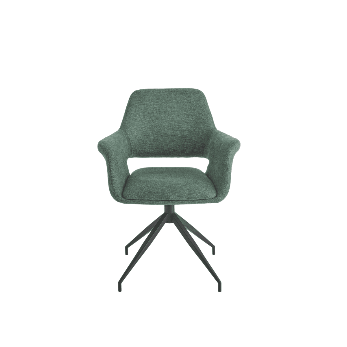 Set di sedie girevoli "Flessia" in tessuto imbottite con struttura in metallo cm 66x60 85h - MondoViro