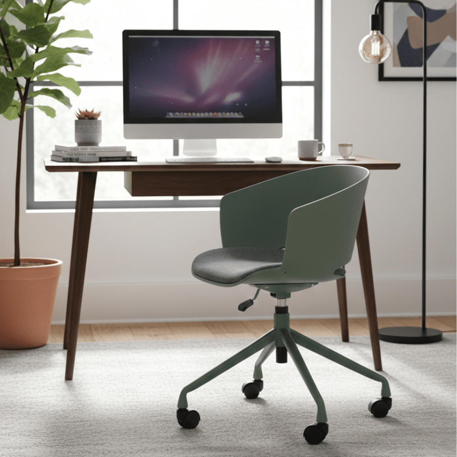 Sedia girevole "Elite" con seduta in polipropilene ed imbottitura in tessuto cm 60x53 80/86h - MondoViro