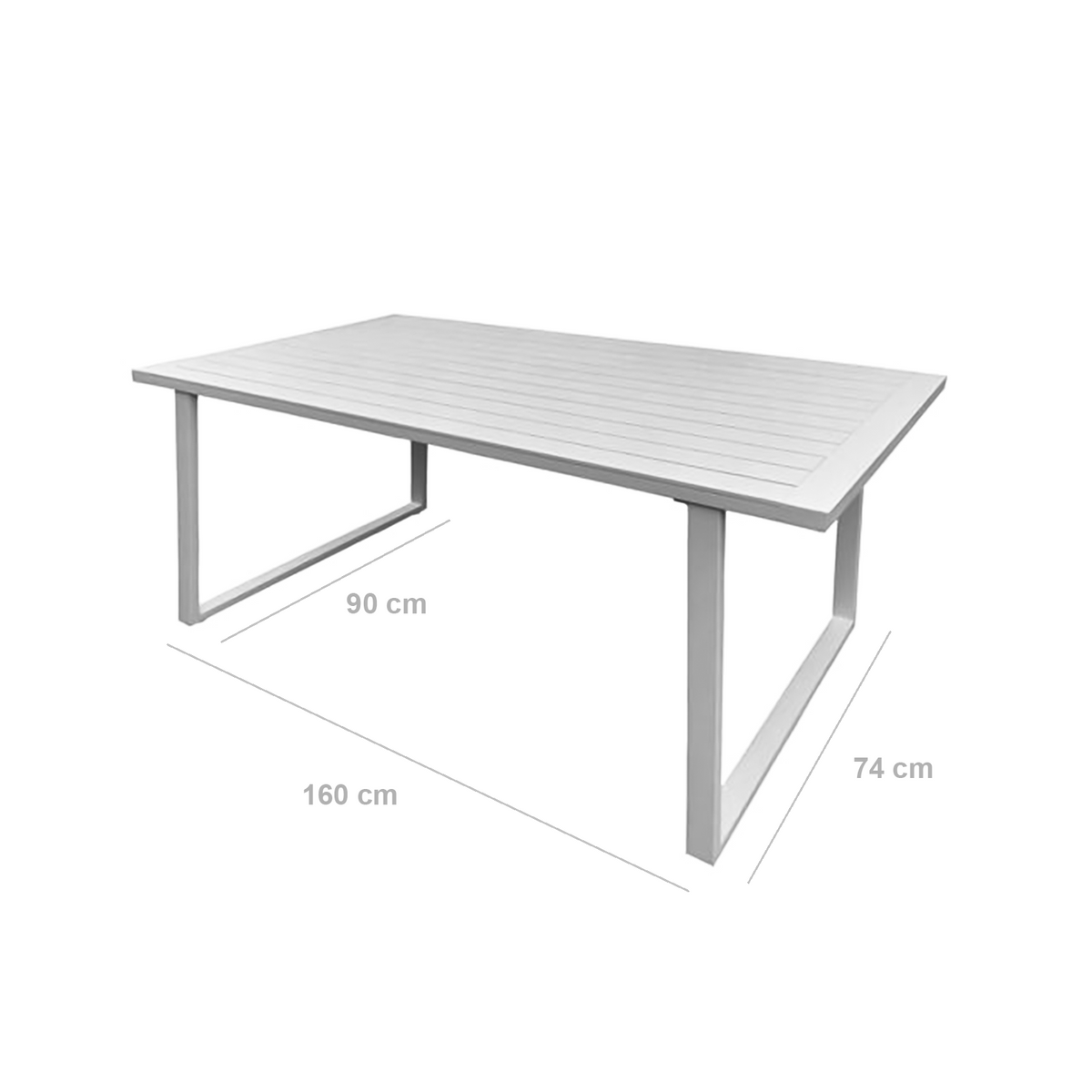 Set da pranzo completo di 6 sedie + tavolo Alu White in alluminio per giardino