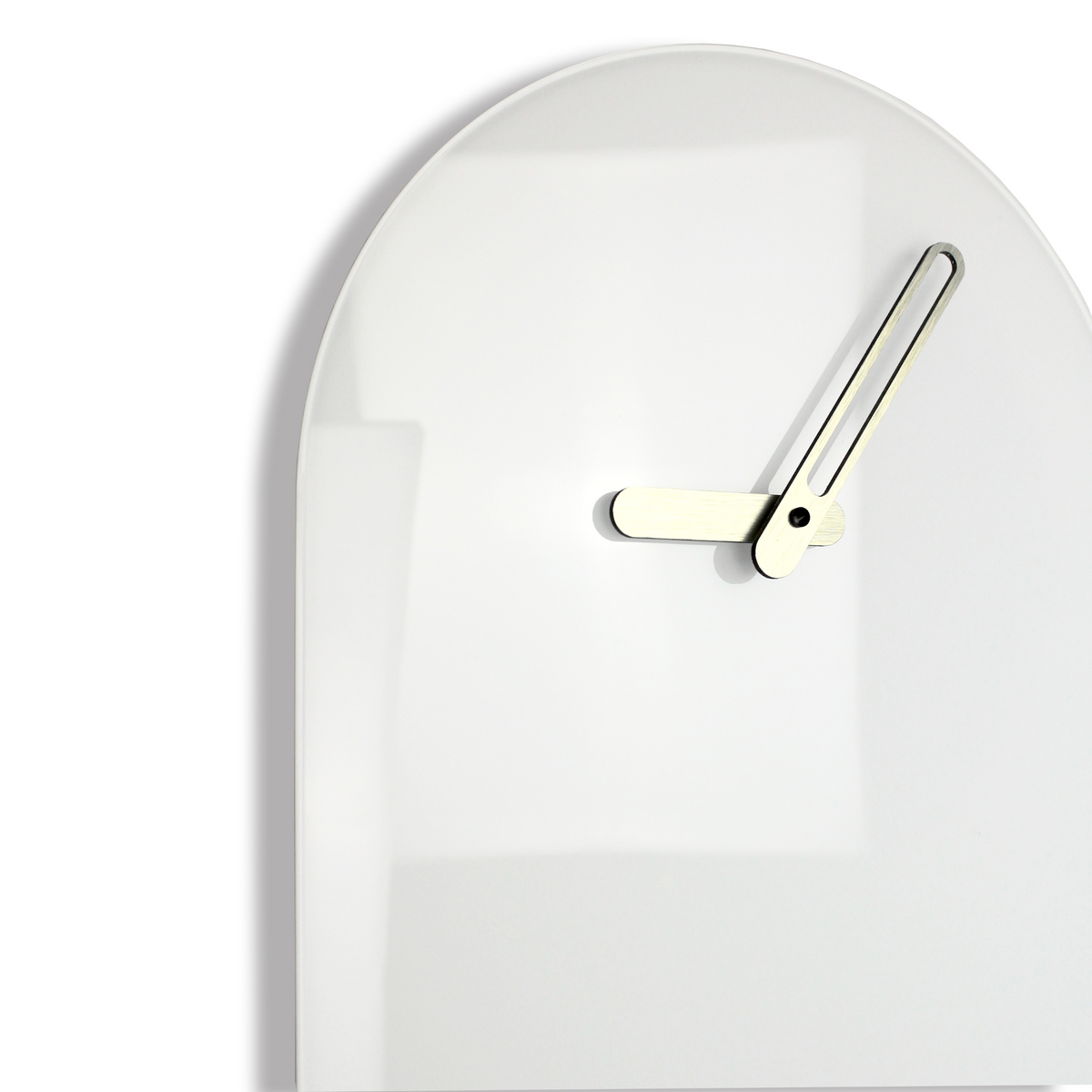 Orologio a pendolo di design "Ostuni" in vetro bianco