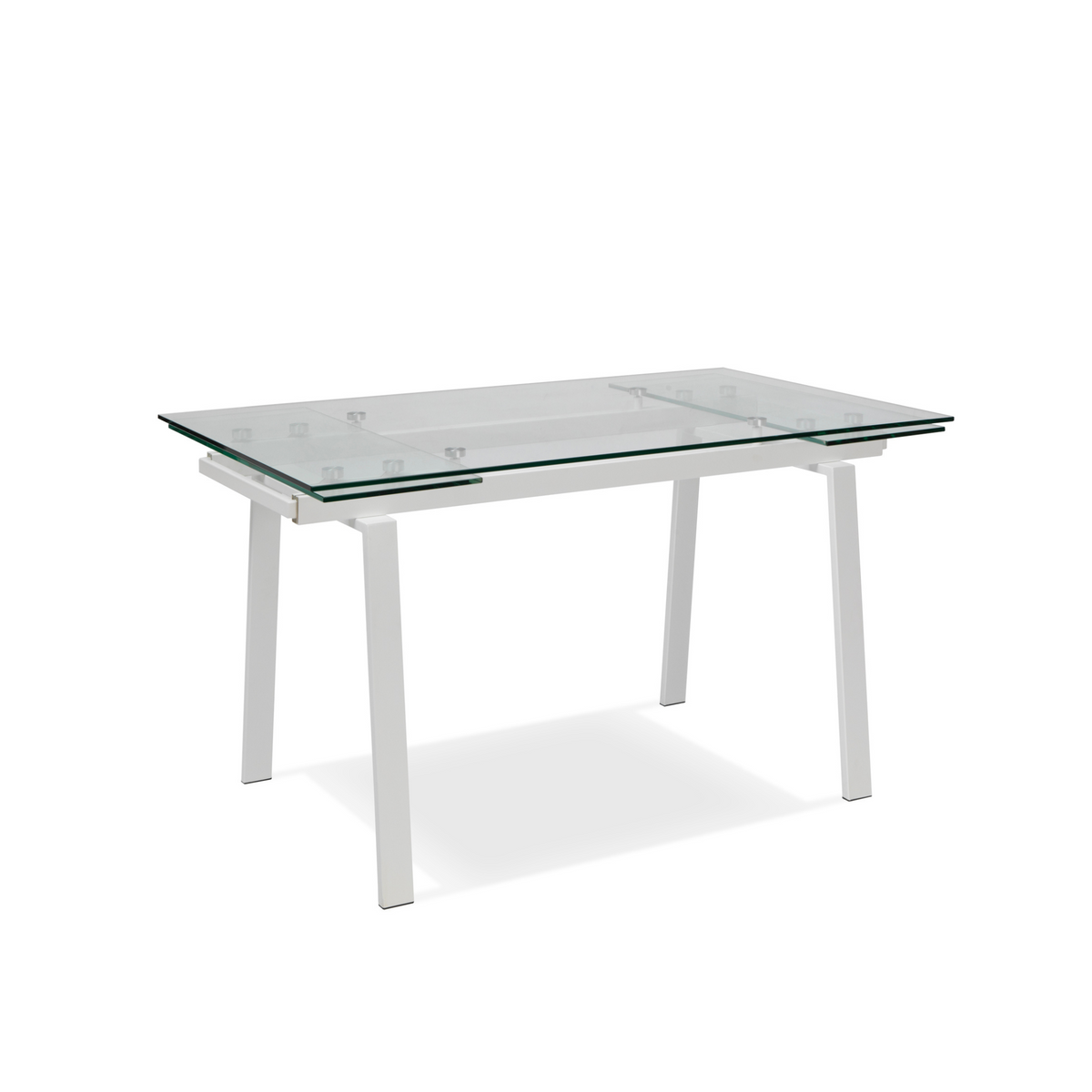 Tavolo allungabile in vetro temperato "Nathan" gambe in metallo cm 140/200x80 76h
