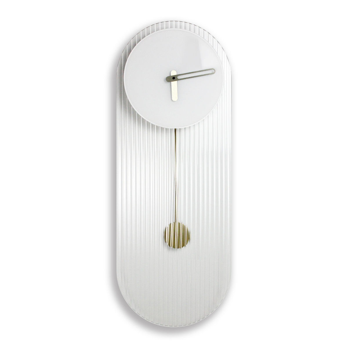 Orologio a pendolo di design "Florence" in vetro bianco