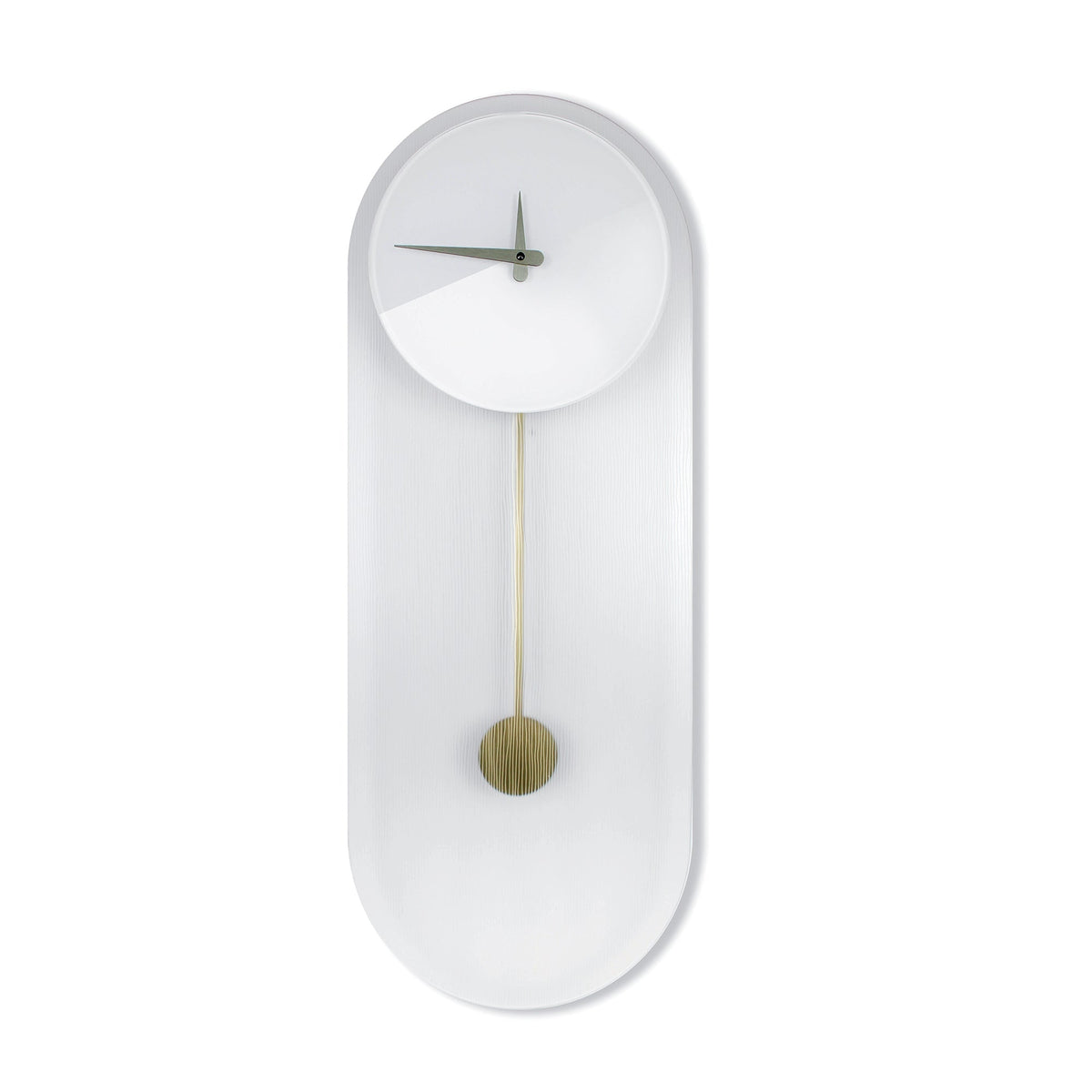 Orologio a pendolo di design "Helsinki" in vetro satinato striato