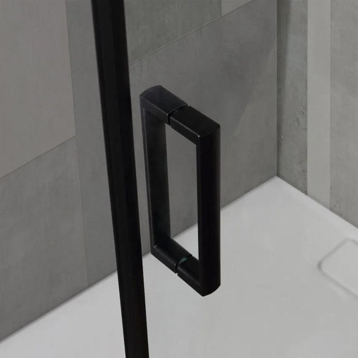 Box doccia quadrato "Cielo" in vetro trasparente con profilo nero opaco h 190 cm - MondoViro