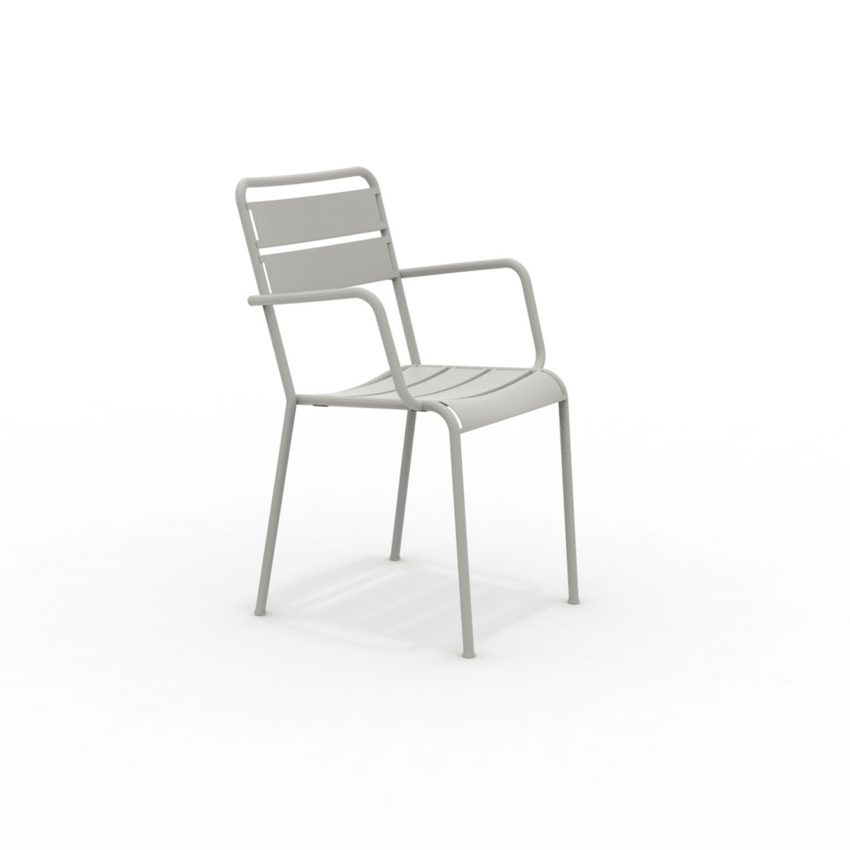Set di sedie con braccioli da giardino in metallo "Twist" moderne ed impilabili cm 55x57 87h - MondoViro