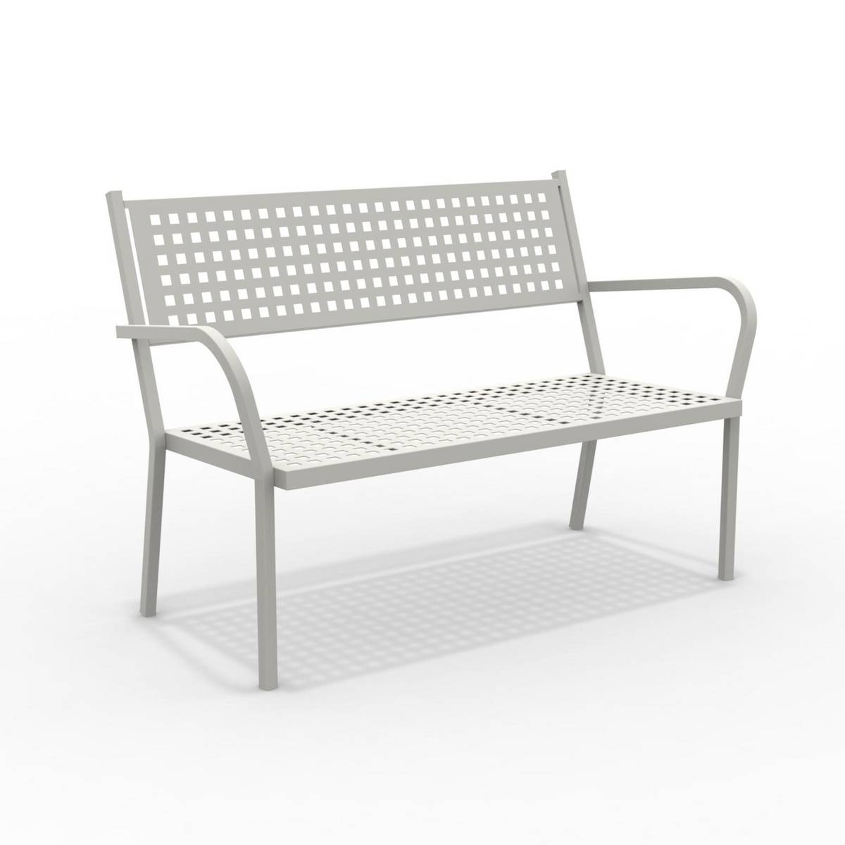 Divano moderno da giardino in metallo "Alice" panca sofa impilabile cm 125x60 77h
