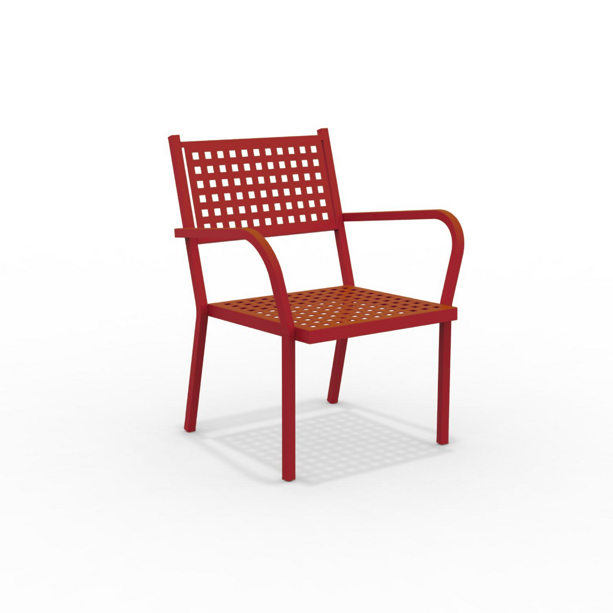 Poltrone moderne "Alice" basse in metallo impilabili da giardino cm 65x63 77h