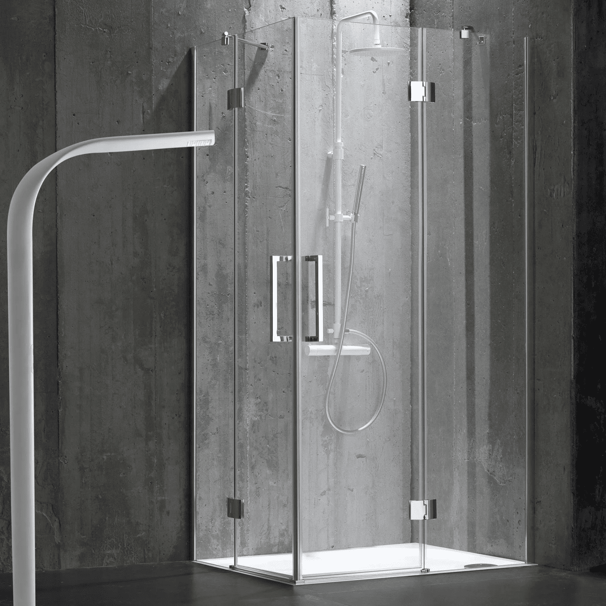 Box doccia senza telaio "Lion" in vetro temperato trasparente h 190 cm - MondoViro