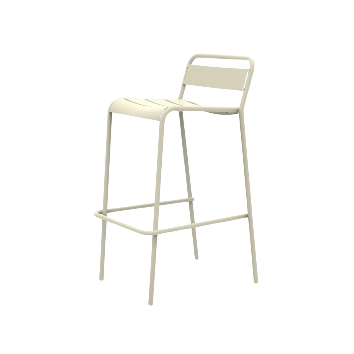 Set 2 pz sgabello alto in metallo verniciato "Twist" impilabile da giardino cm 45x47 95h