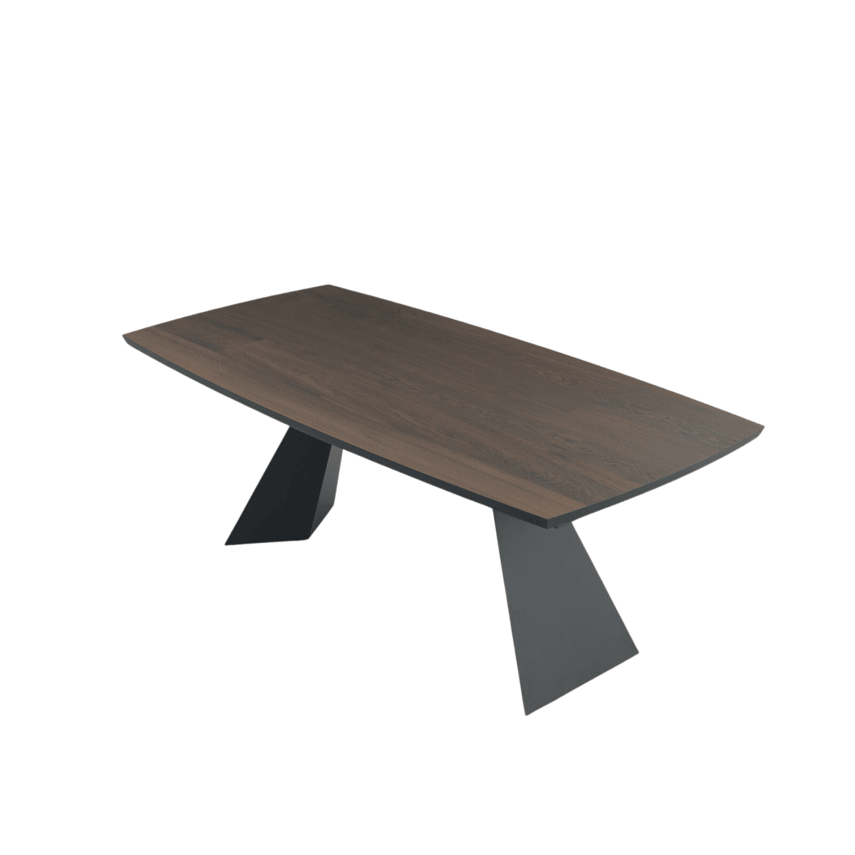 Tavolo fisso da pranzo "Nora" con base in metallo e piano in legno rovere - MondoViro