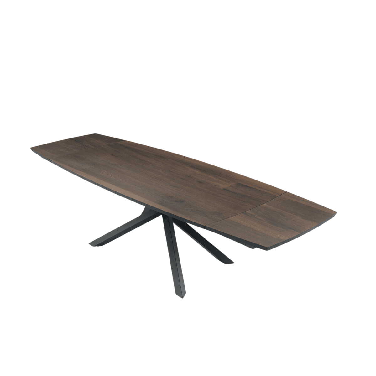 Tavolo moderno allungabile "Alan" con base in metallo e piano in rovere - MondoViro