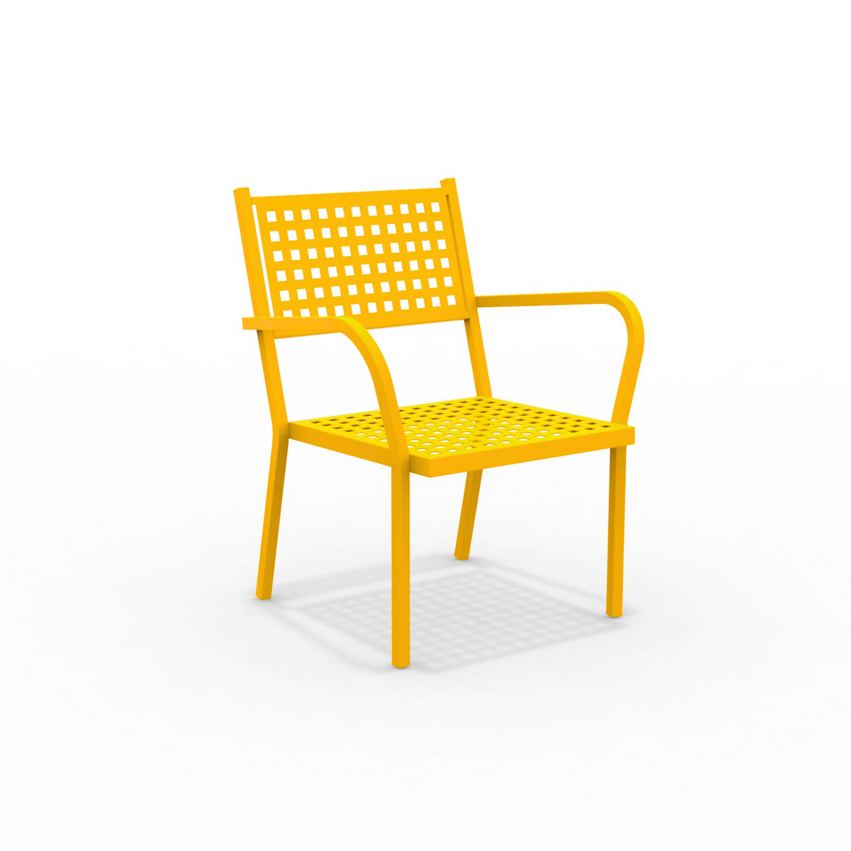 Poltrone moderne "Alice" basse in metallo impilabili da giardino cm 65x63 77h