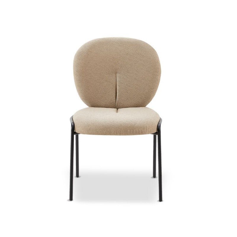Set di sedie da pranzo "Sirio" imbottite in tessuto Teddy con gambe in metallo nere cm 53x39 94h - MondoViro