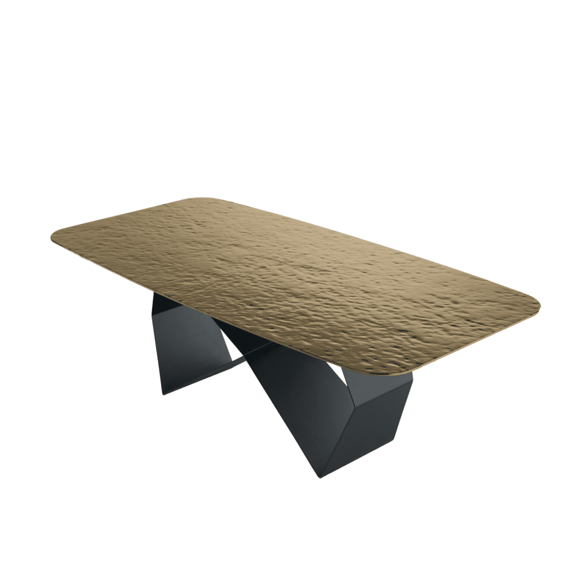 Tavolo fisso moderno "Karlito" con base in metallo verniciato cm 210x110 75h - MondoViro