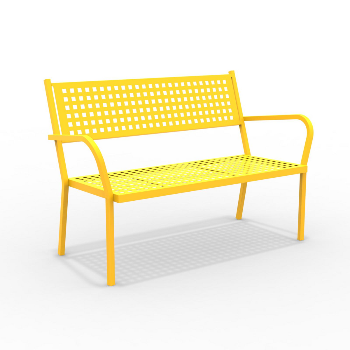 Panca in metallo da giardino "Alice1" divano impilabile con braccioli cm 148x53 85h