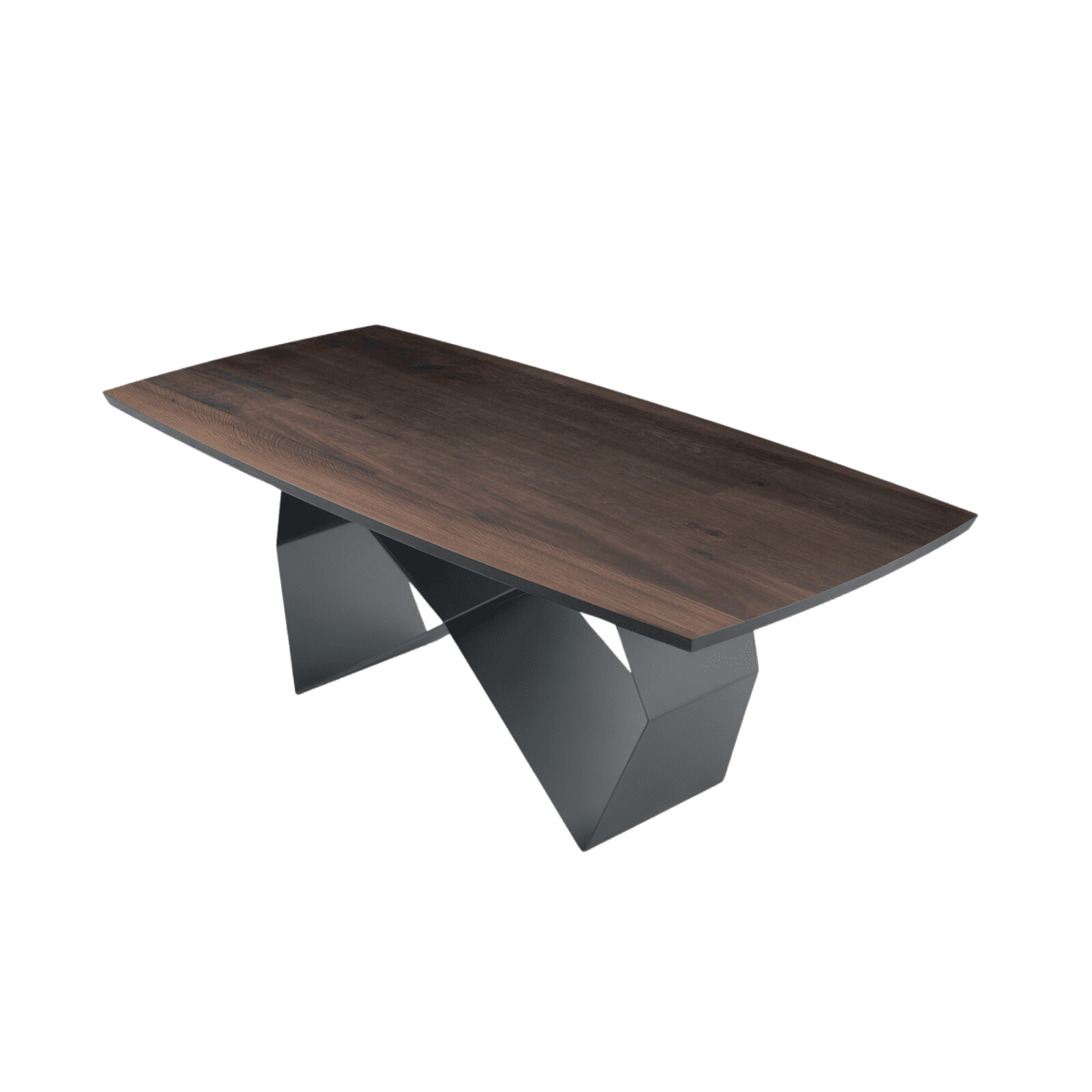 Tavolo fisso da pranzo "Reina" con base in metallo e piano in rovere cm 200x100 75h - MondoViro