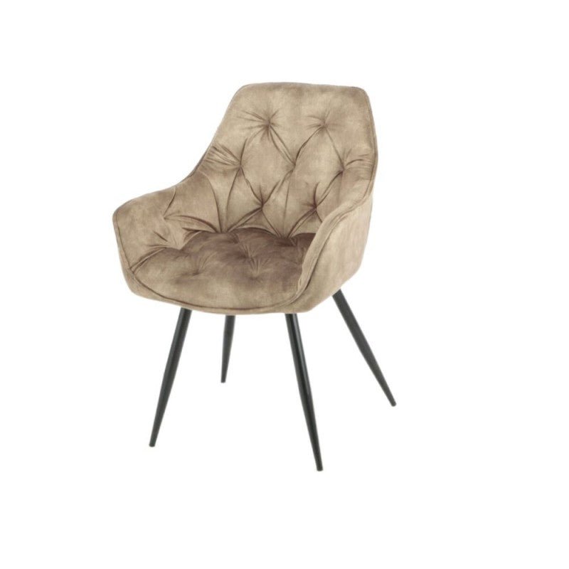 Set di sedie da pranzo "Senna" imbottite in velluto con gambe in metallo nere cm 59x60 86h - MondoViro