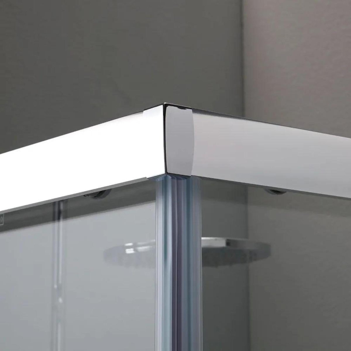 Box doccia quadrato con ante scorrevoli "Genova Two" in vetro temperato lucido h 185 cm - MondoViro