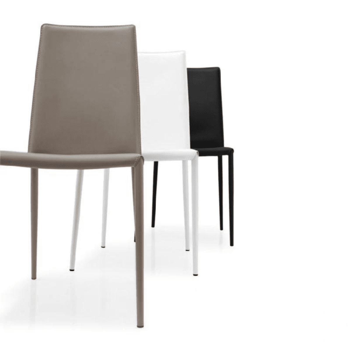 Set di sedie moderne da soggiorno "Boheme" rivestite in cuoio rigenerato cm 48x52 90h - MondoViro