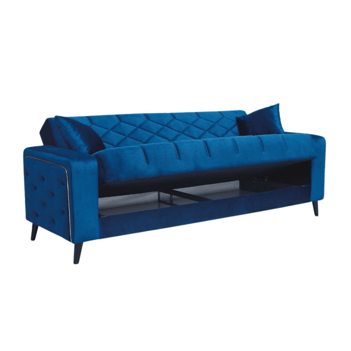Divano moderno prontoletto 3 posti "Lisa" in velluto da soggiorno cm 225x85 84h - MondoViro