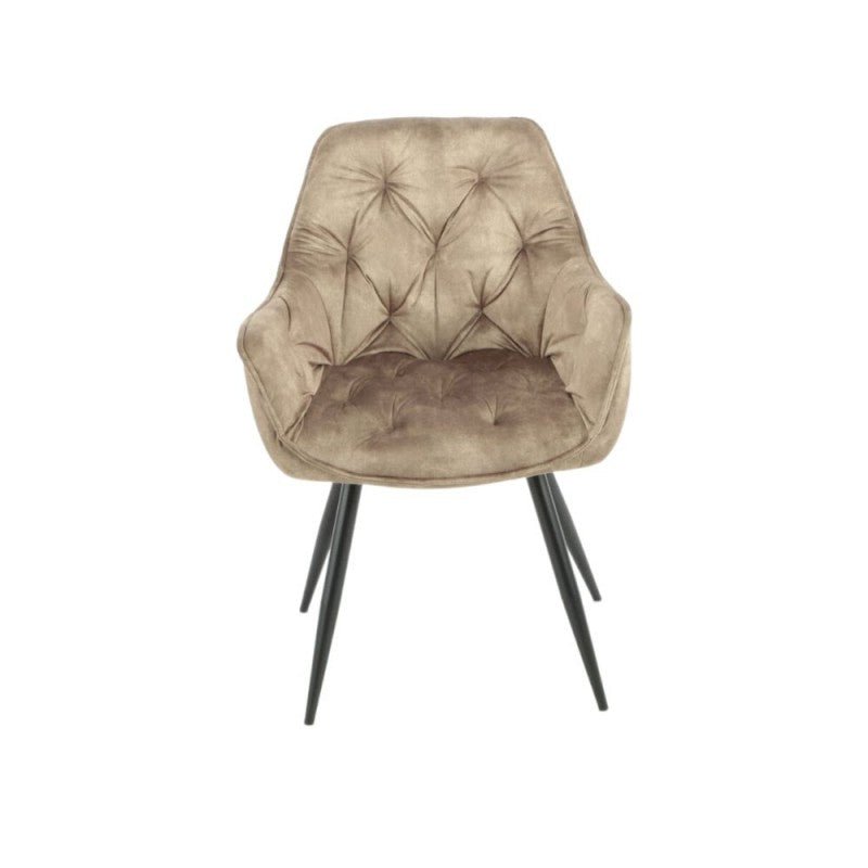 Set di sedie da pranzo "Senna" imbottite in velluto con gambe in metallo nere cm 59x60 86h - MondoViro