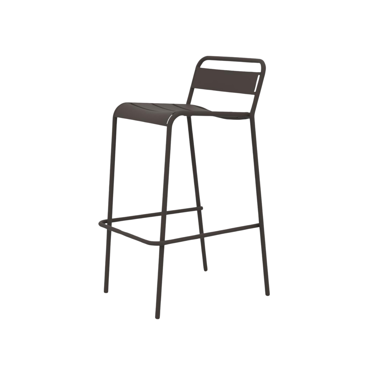 Set 2 pz sgabello alto in metallo verniciato "Twist" impilabile da giardino cm 45x47 95h