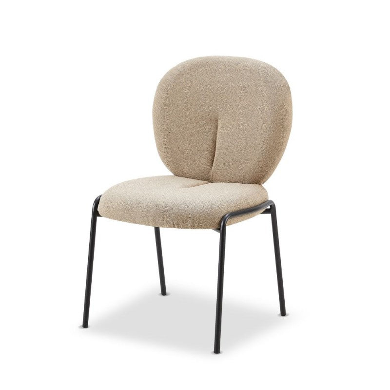 Set di sedie da pranzo "Sirio" imbottite in tessuto Teddy con gambe in metallo nere cm 53x39 94h - MondoViro