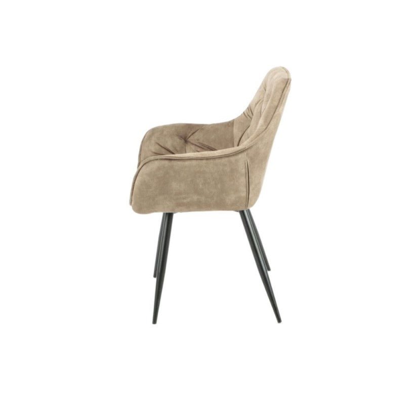 Set di sedie da pranzo "Senna" imbottite in velluto con gambe in metallo nere cm 59x60 86h - MondoViro