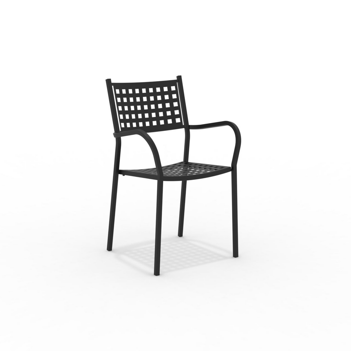 Sedie in metallo da giardino "Alice" con braccioli impilabile cm 53x53 85h