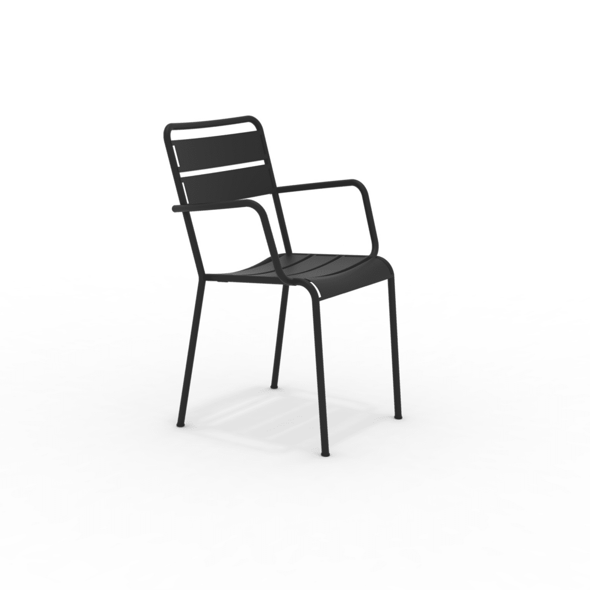 Set di sedie con braccioli da giardino in metallo "Twist" moderne ed impilabili cm 55x57 87h - MondoViro