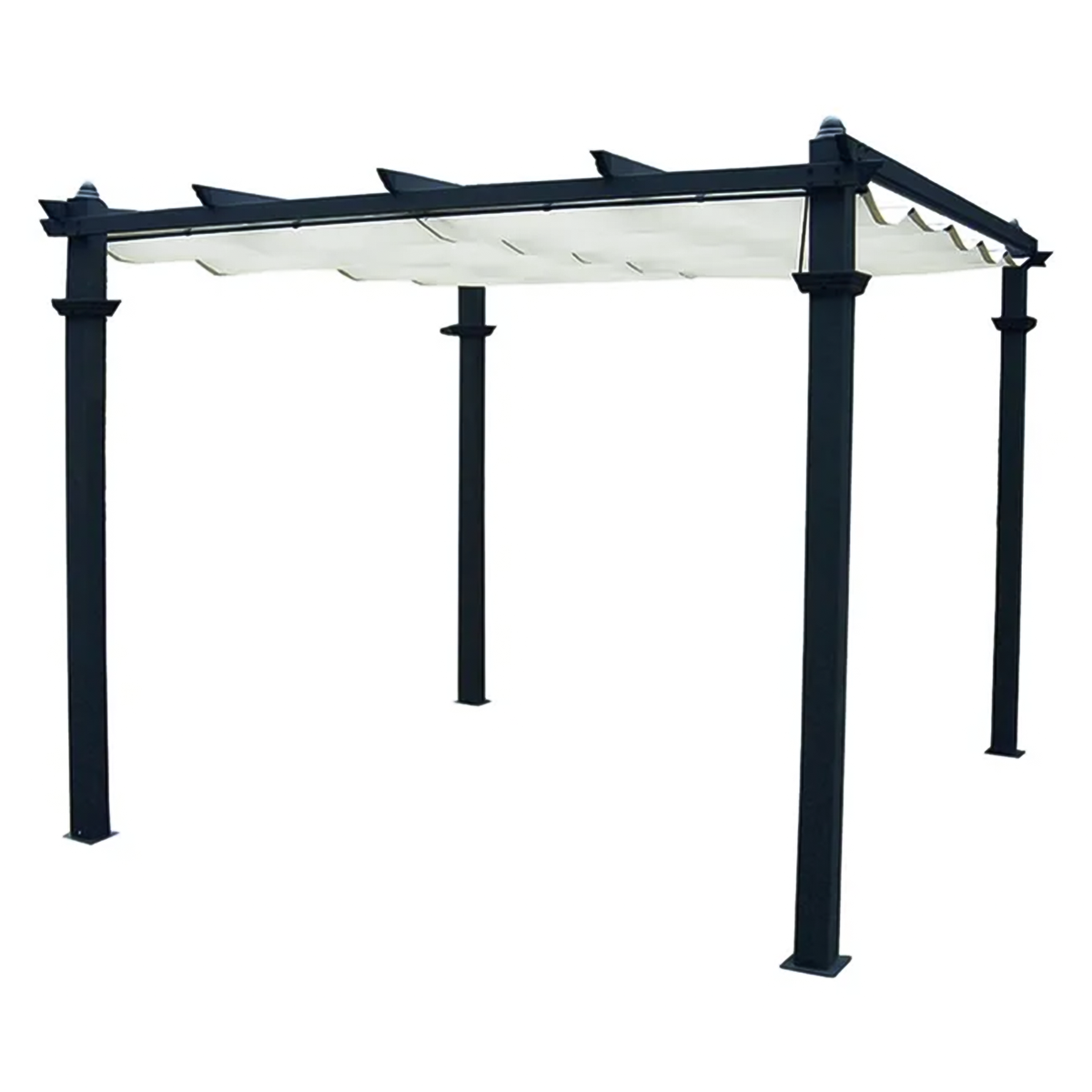 Gazebo in alluminio Linois con telo scorrevole poliestere écru
