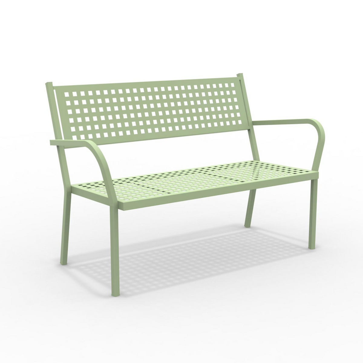 Divano moderno da giardino in metallo "Alice" panca sofa impilabile cm 125x60 77h