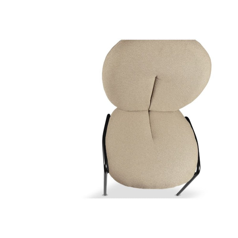 Set di sedie da pranzo "Sirio" imbottite in tessuto Teddy con gambe in metallo nere cm 53x39 94h - MondoViro