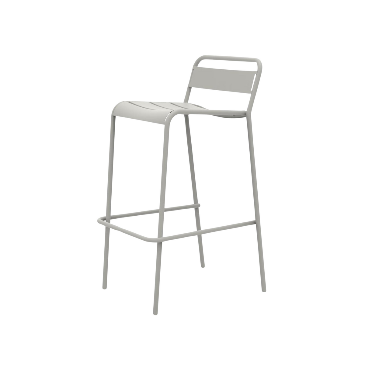 Set 2 pz sgabello alto in metallo verniciato "Twist" impilabile da giardino cm 45x47 95h