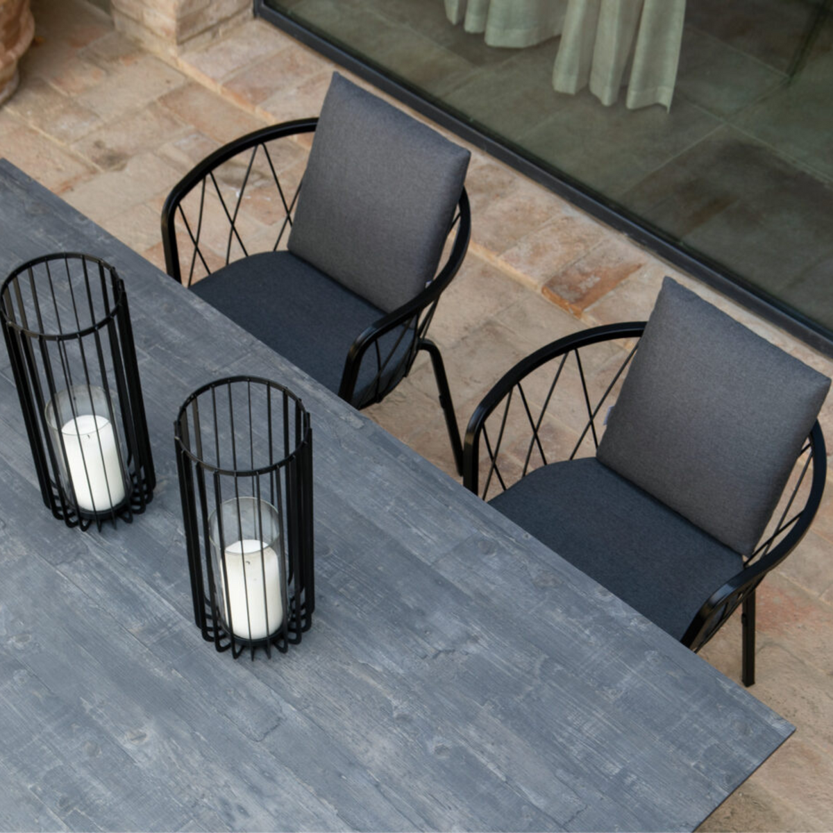 Sedia da giardino in metallo verniciato impilabili "Daisy" cm 57x55 75h