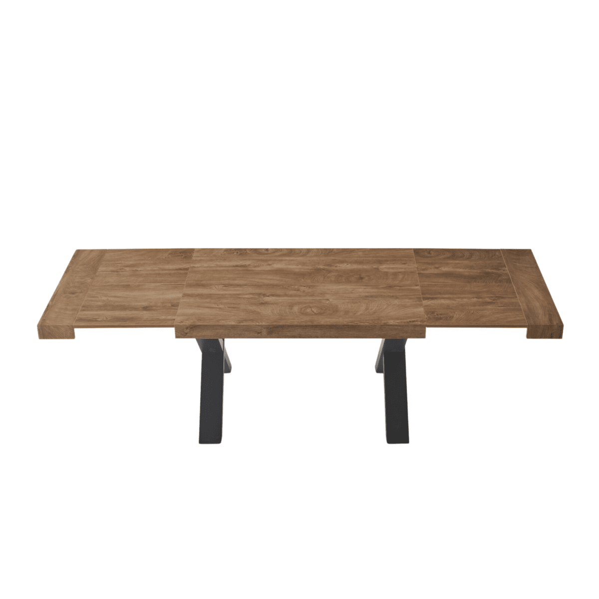 Tavolo allungabile da pranzo "Barton" con allunghe in laminato effetto legno cm 160/260x90 76h - MondoViro