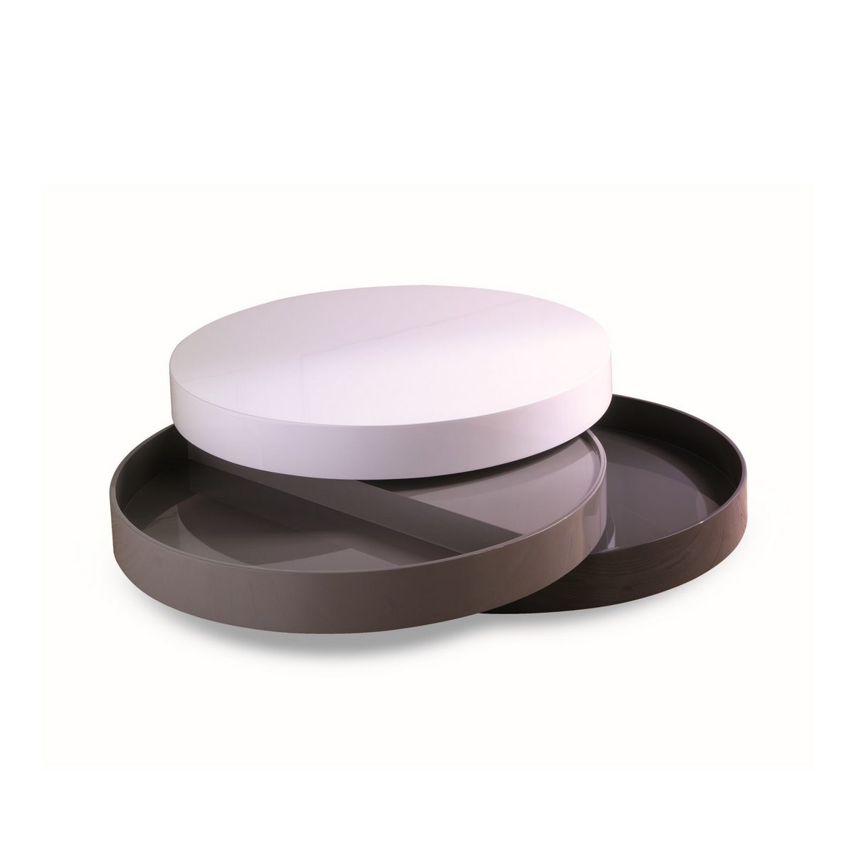 Tavolino basso contenitore "Drop1" in MDF laccato cm 90x90 32h