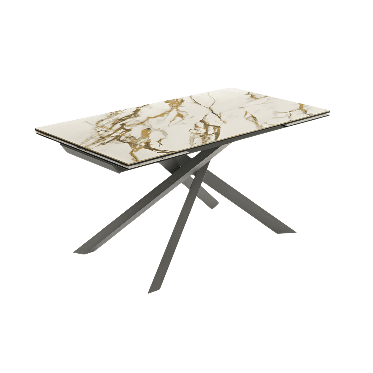 Tavolo allungabile moderno "Salerno" in ceramica su vetro temperato cm 160/240x90 76h - MondoViro