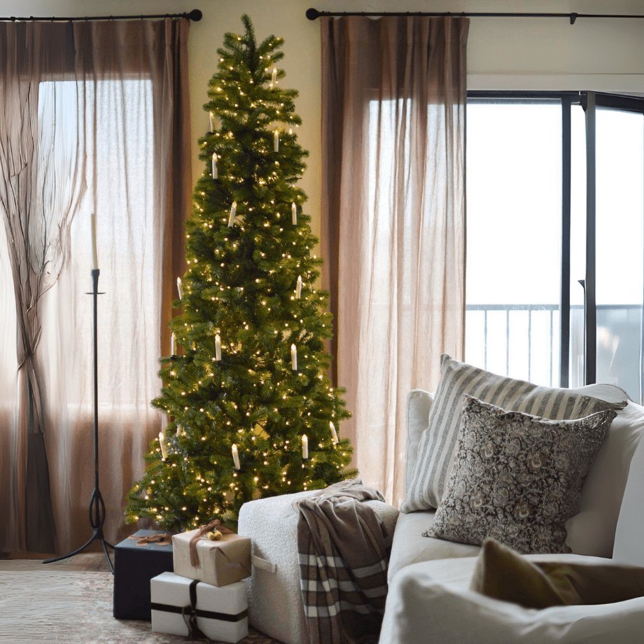 Albero di Natale slim "Bruma" effetto Real Touch PE + PVC di altissima qualità - MondoViro