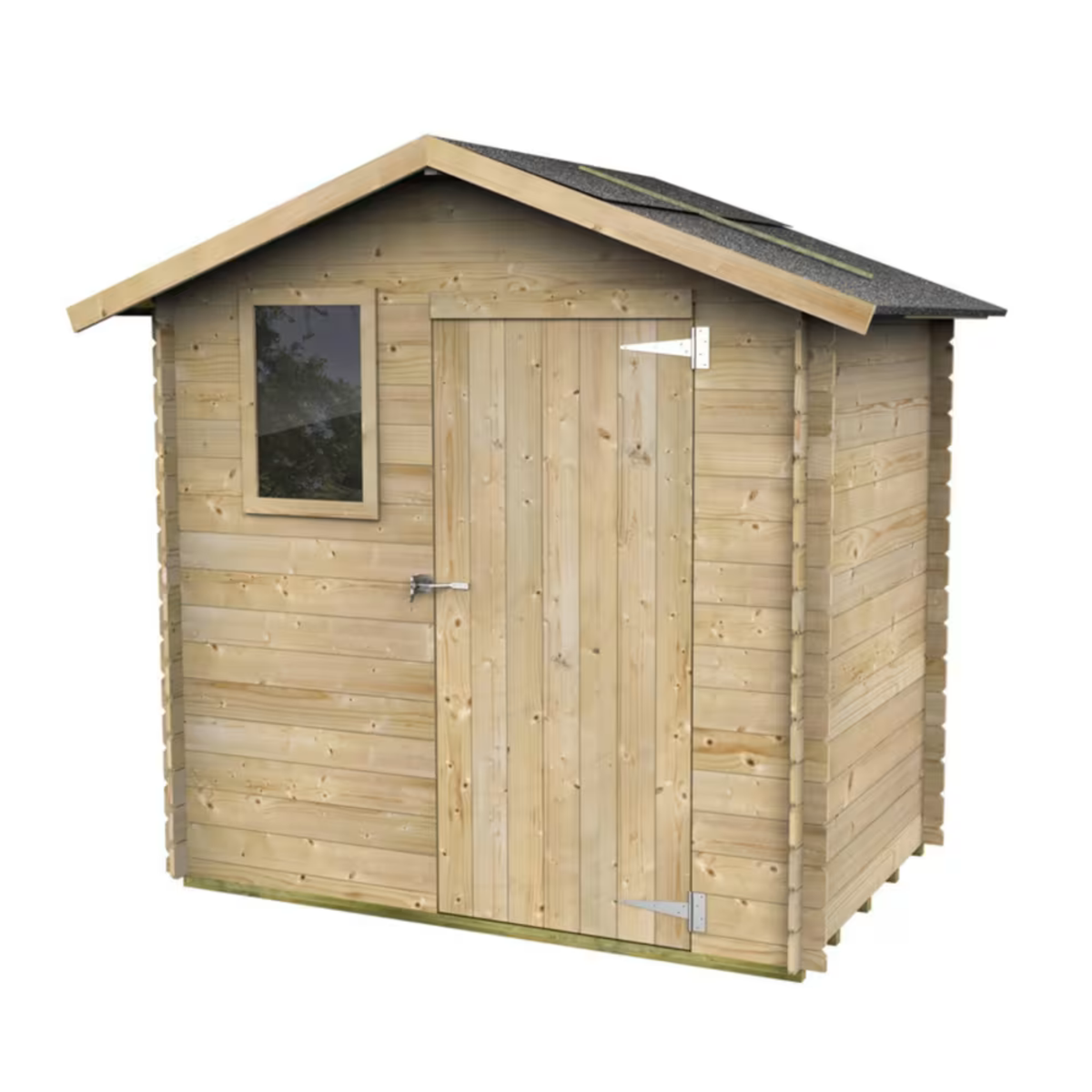 Casetta in legno "Livia" beige da giardino con porta e finestra cm 198x130 205h