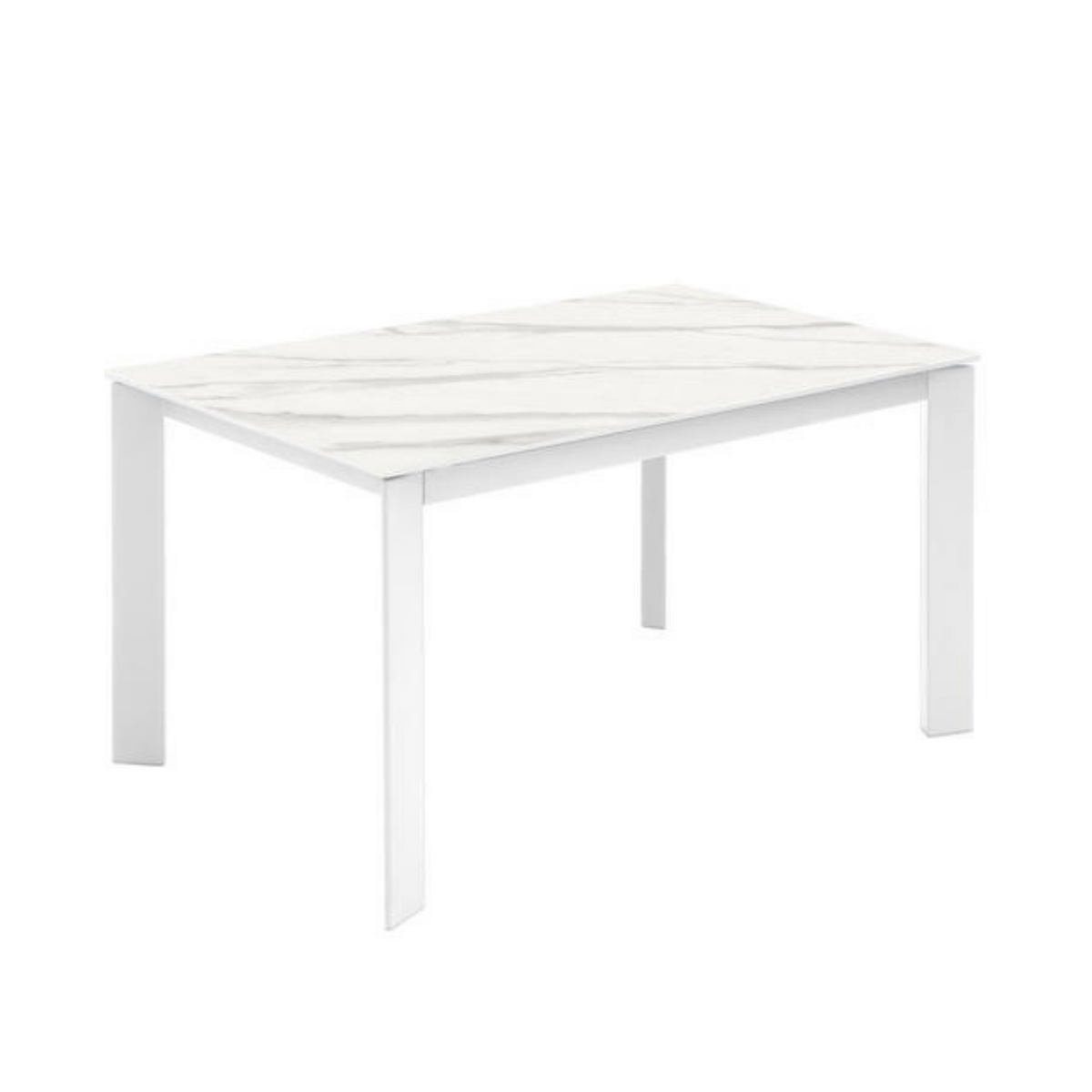 Tavolo allungabile marmo bianco moderno in ceramica "Eagle" cm 140/190x90 76h