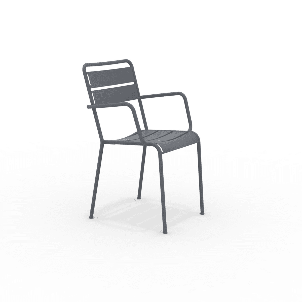 Set di sedie con braccioli da giardino in metallo "Twist" moderne ed impilabili cm 55x57 87h - MondoViro