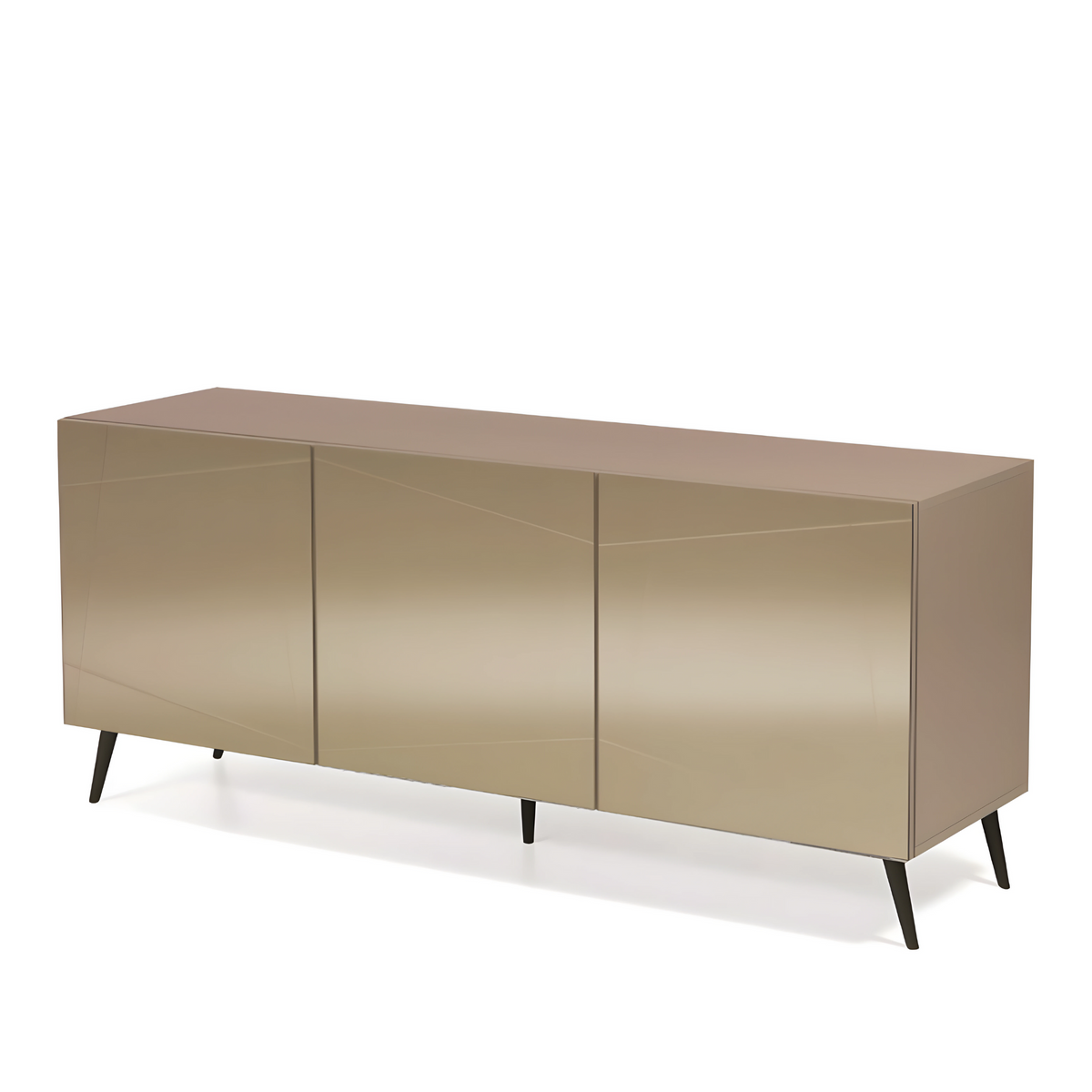 Madia moderna già assemblata in legno "Conty" 3 ante specchio cm 180x50 h80