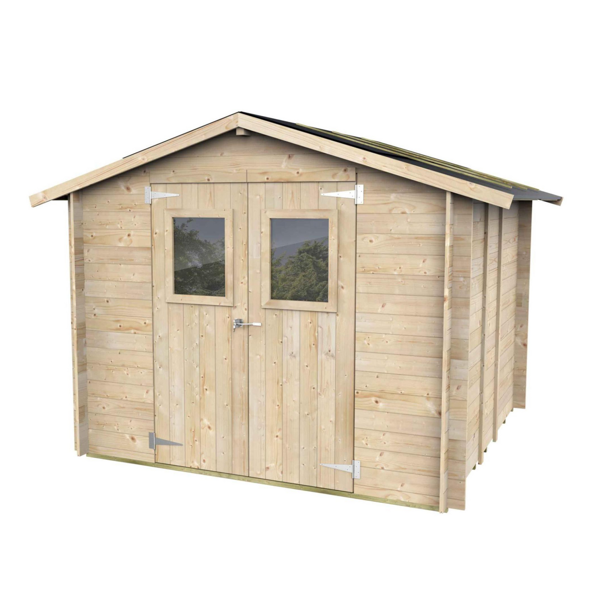 Casetta in legno da giardino "Hobby" cm 248x248 217h porta doppia finestrata