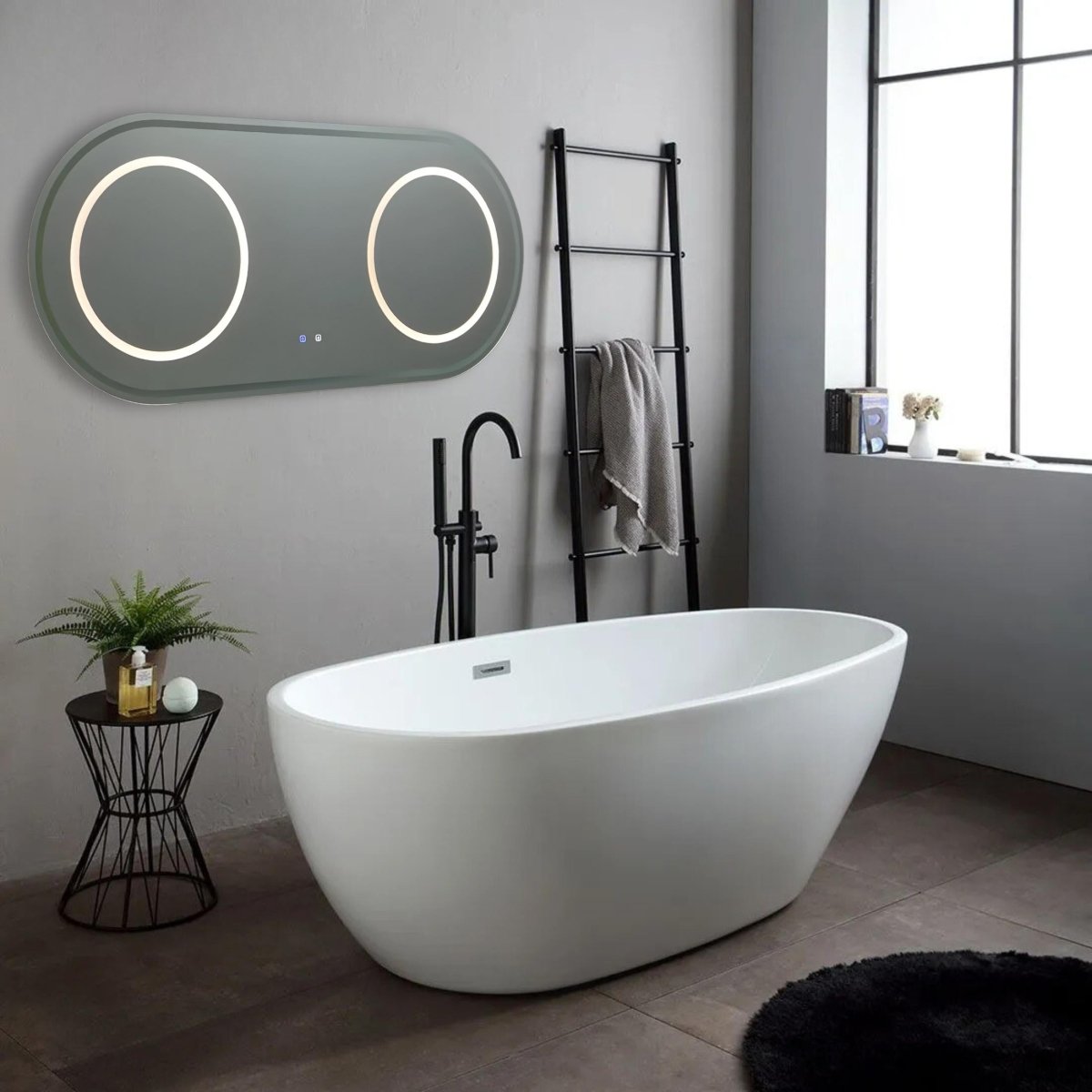 Specchio a led da bagno "Luce" a doppia postazione in alluminio cm 180x80h - MondoViro