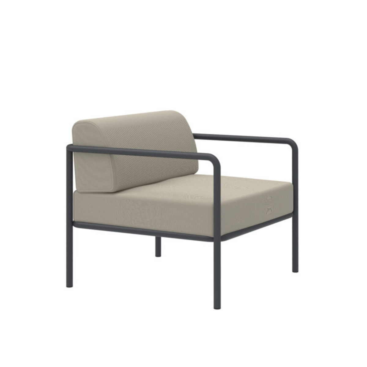 Poltrona lounge in metallo "Miami" con cuscini da giardino cm 80x80 64h