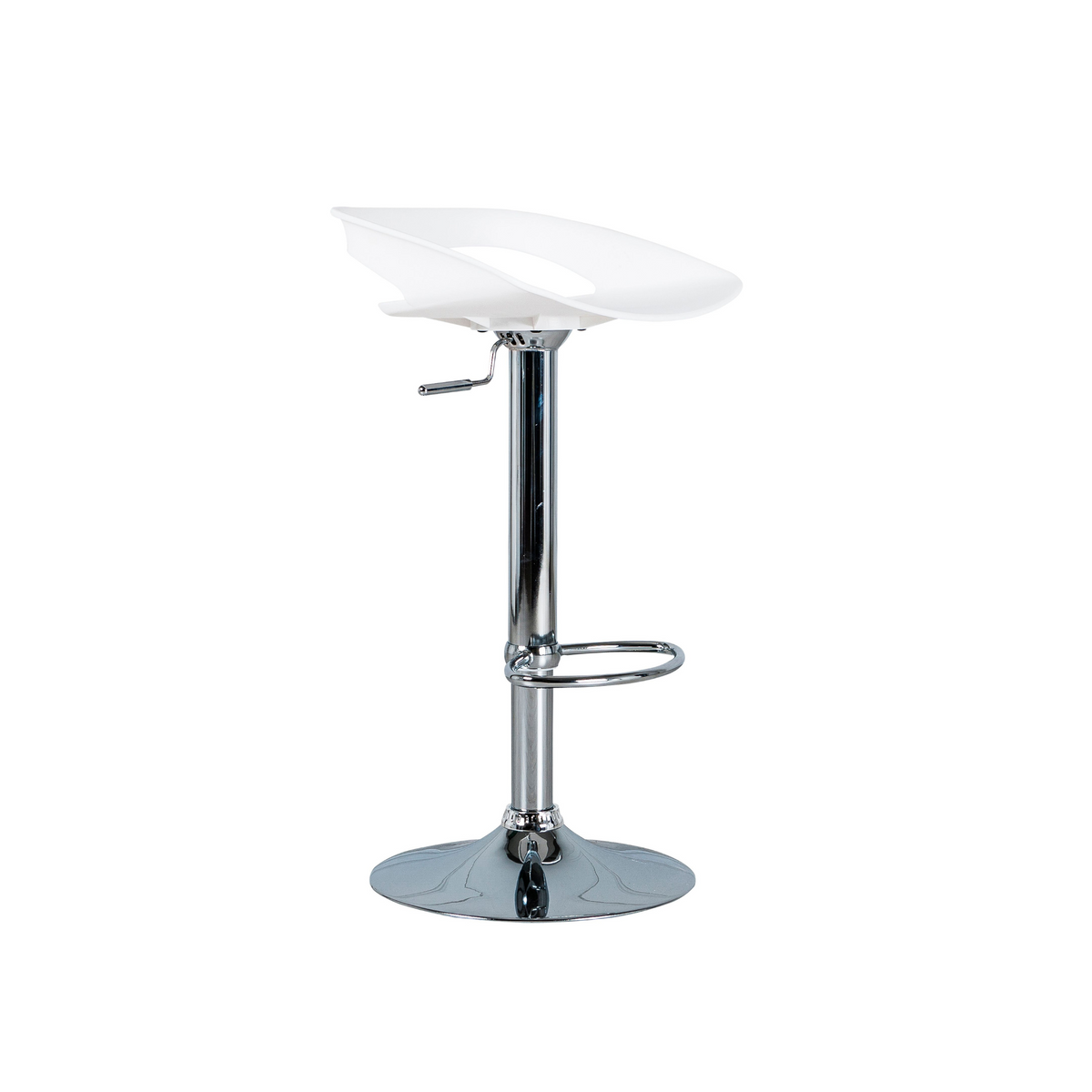 Set 2 sgabelli alti "Glenda" in polipropilene elevazione a gas poggiapiedi cm 40x40 69h