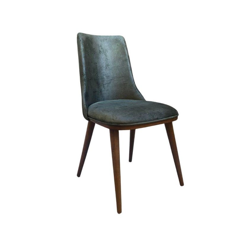 Set di sedie da pranzo "Diana" imbottite in vellutino con gambe in legno cm 50x48 87h - MondoViro