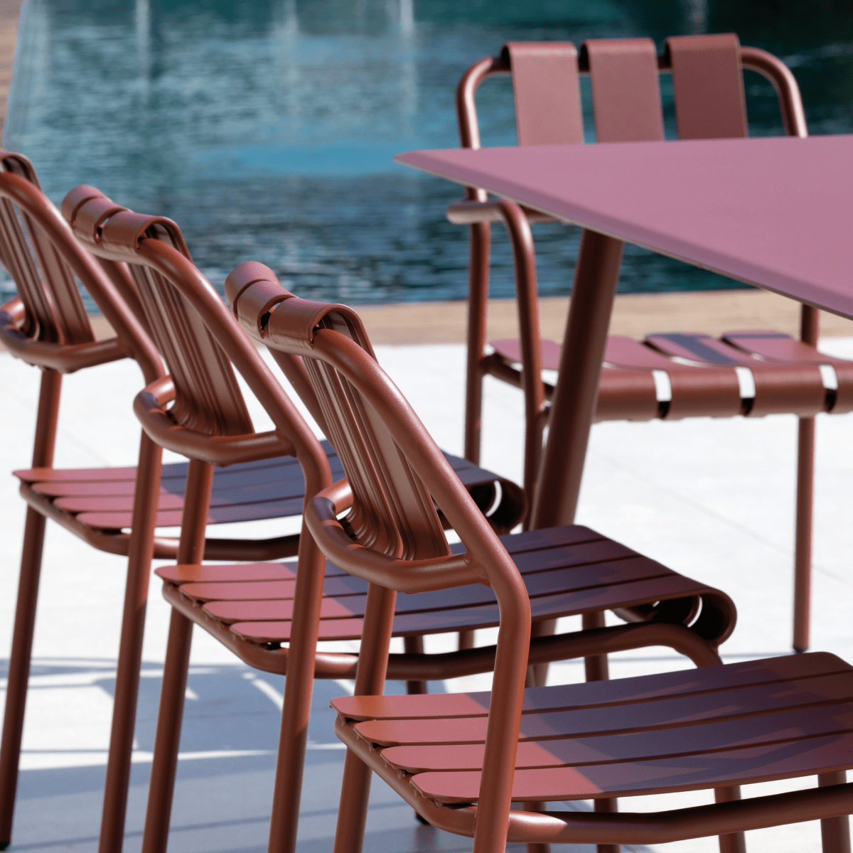 Set di poltrone in alluminio "Verdea" da giardino impilabili cm 50x58 83h - MondoViro