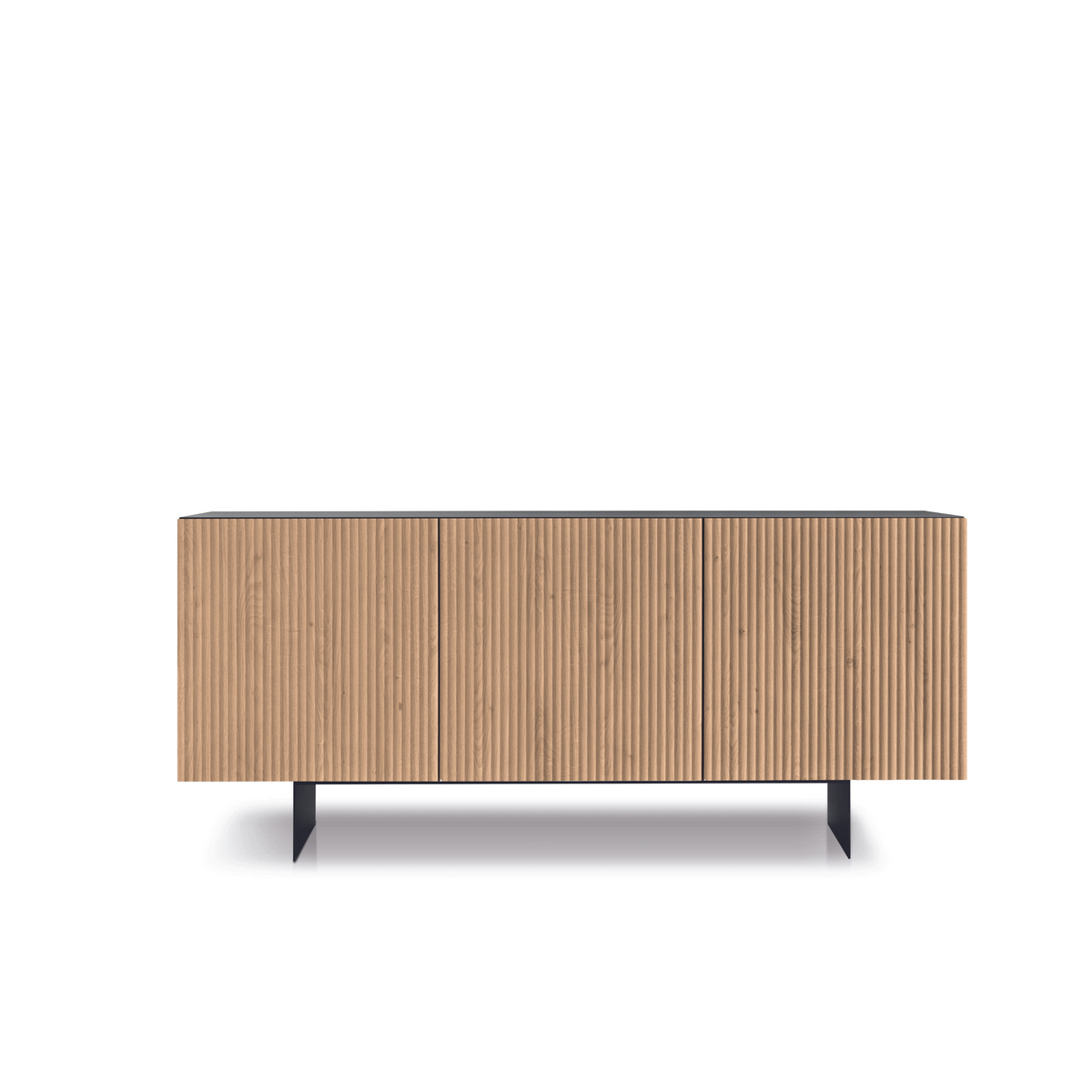 Madia moderna già assemblata "Marina" 3 ante in legno laccato con 2 piedini cm 180x50 80h